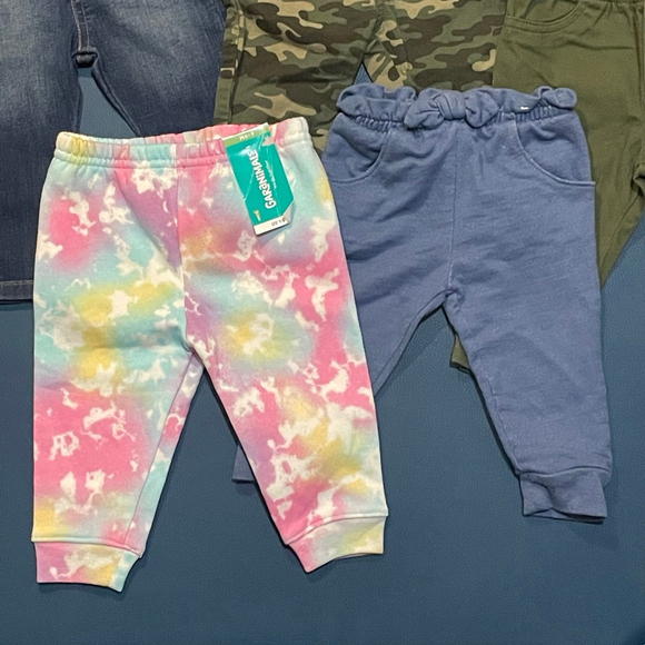 Baby Garanimals Jeans & Pants 6-9 Months Blue Green Camo Tie-Dye 5-Pack - Picture 2 of 7